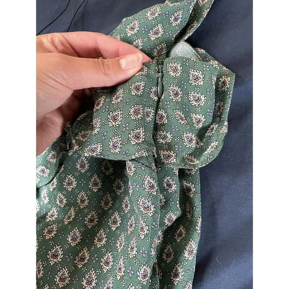 Veronica Beard Women’s Randa Silk Top Seaglass Multi Peplum Ruffle Floral Size 6 - Picture 8 of 10